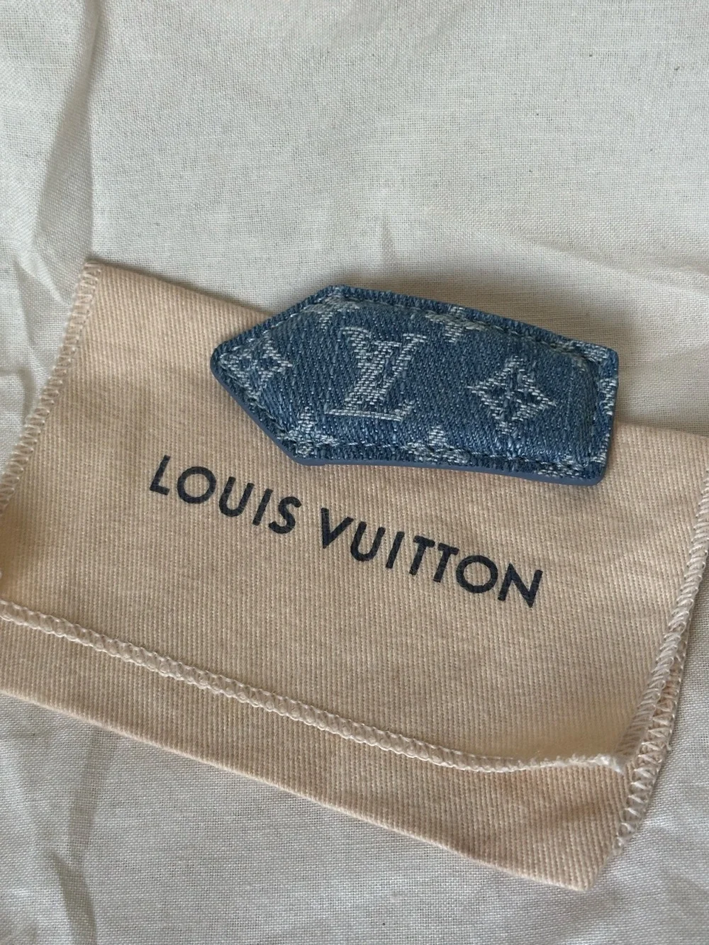 Rare LOUIS VUITTON LV Backstage Denim Monogram Hair Clip Barrette Accessory $655